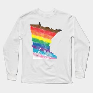 Minnesota LGBTQIA Bicycle Progress Pride Long Sleeve T-Shirt